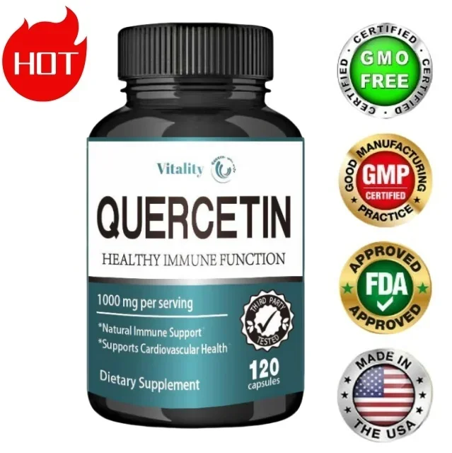 Ultra High Purity Quercetin Capsules + Highly Purified and Bioavailable-1000 Mg Per Serving-120 Quercetin Supplements
