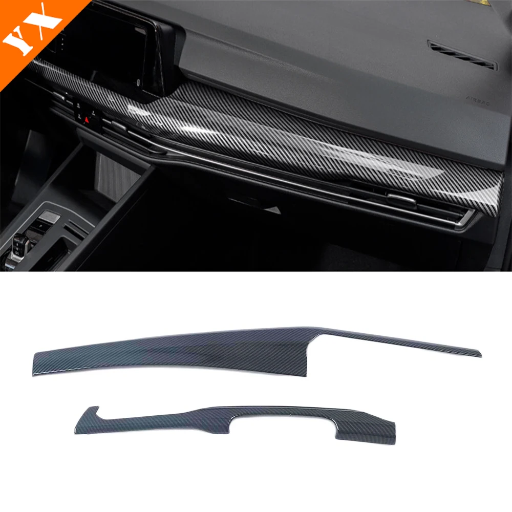 Карбоновая Защитная панель для приборной панели автомобиля, декоративная крышка, аксессуары для салона автомобиля Vw Golf 8, аксессуары Mk8 2021-2022