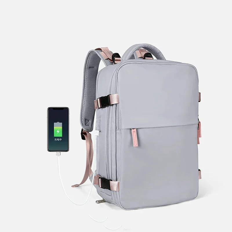 

Lightweight Travel Backpack for Women with Large Capacity, Polyester Solid Hiking Backpack with Interior Slot Pocket