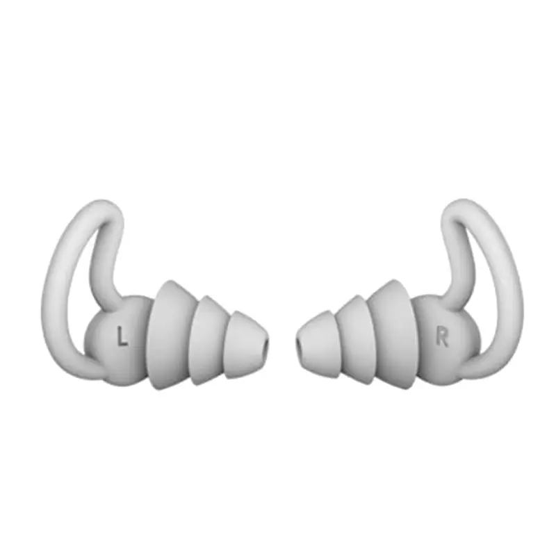 

1Pair 3 Layer Soft Silicone Ear Plugs Tapered Sleep Noise Reduction Earplugs for Kid Swimming Studying Airplanes