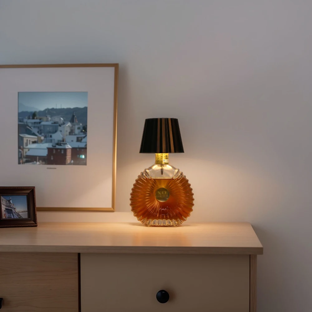 Wireless LED Wine Bottle Lamp Rechargeable Vases Led Light Dimming Mushroom Lamp Touch Control Table Lamp Decorative Night Light
