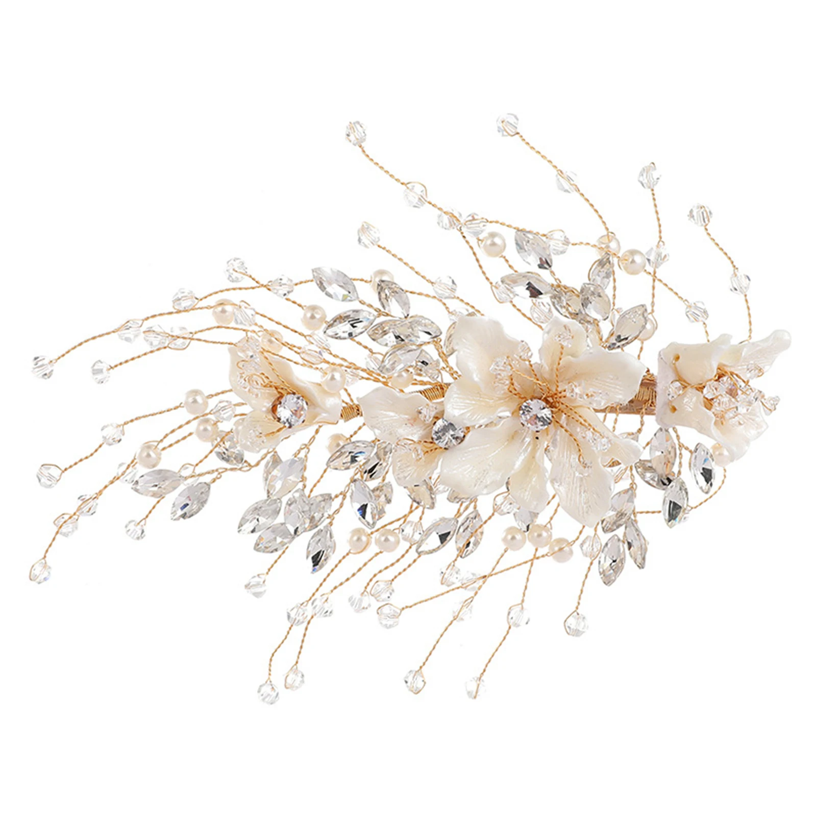 Handgefertigte gewebte Kristall-Strass-Haarspange für Frauen, Vintage-Braut-Haar-Styling-Zubehör, chinesische Hanfu-Hochzeitsdekoration – Detail 4