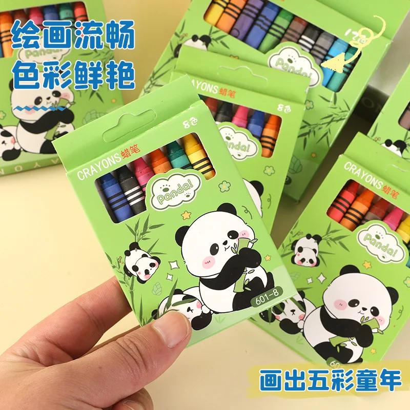 8/12 Colors Cartoon Panda Multi-Color Crayons Creative Gift Students Children Painting Stationery Washable Oil Painting Stick colored crayons oil painting sticks children painting supplies