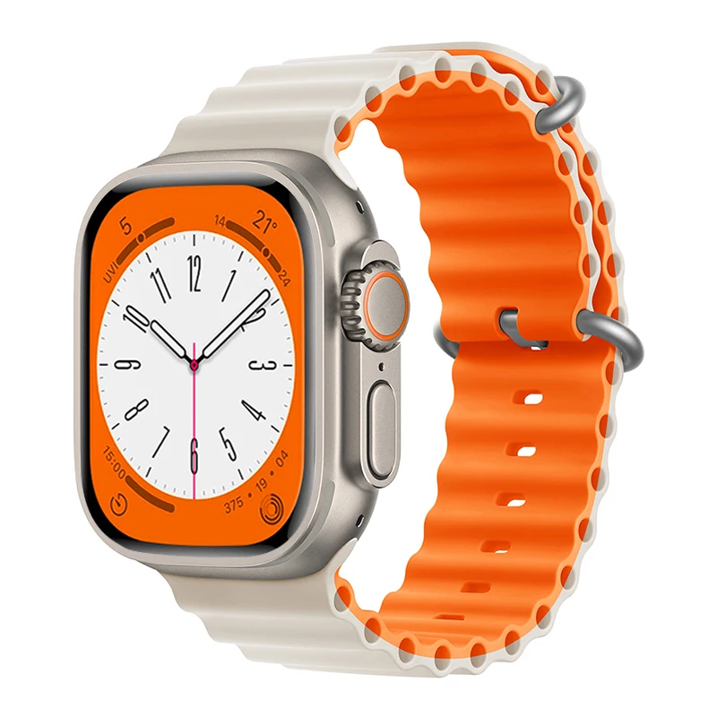 Ocean Band for Apple Watch Ultra 2 49mm 44mm 45mm 42mm 38/40/41mm silicone bracelet correa iwatch series 9 8 7 se 6 5 4 3 strap