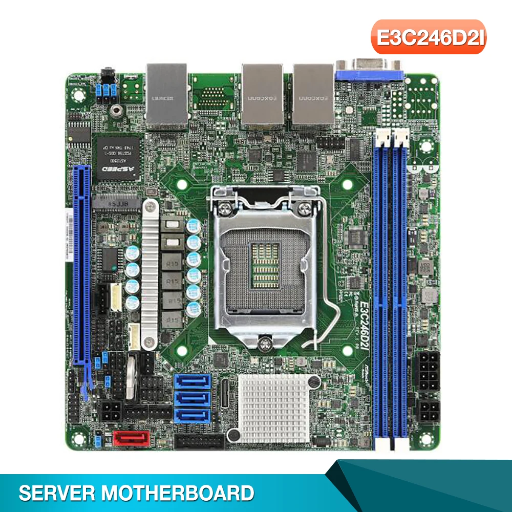 ASRock 서버 마더보드용 E3C246D2I, LGA1151 DDR4 ECC 비 ECC E-2100/E2200