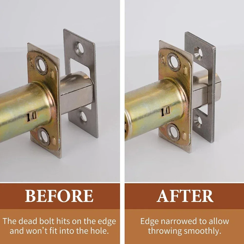 DeadBolt Strike Plates Large Hole And Narrow Edge Frame Striker Stainless Steel Deadbolt Repair Household Hardware