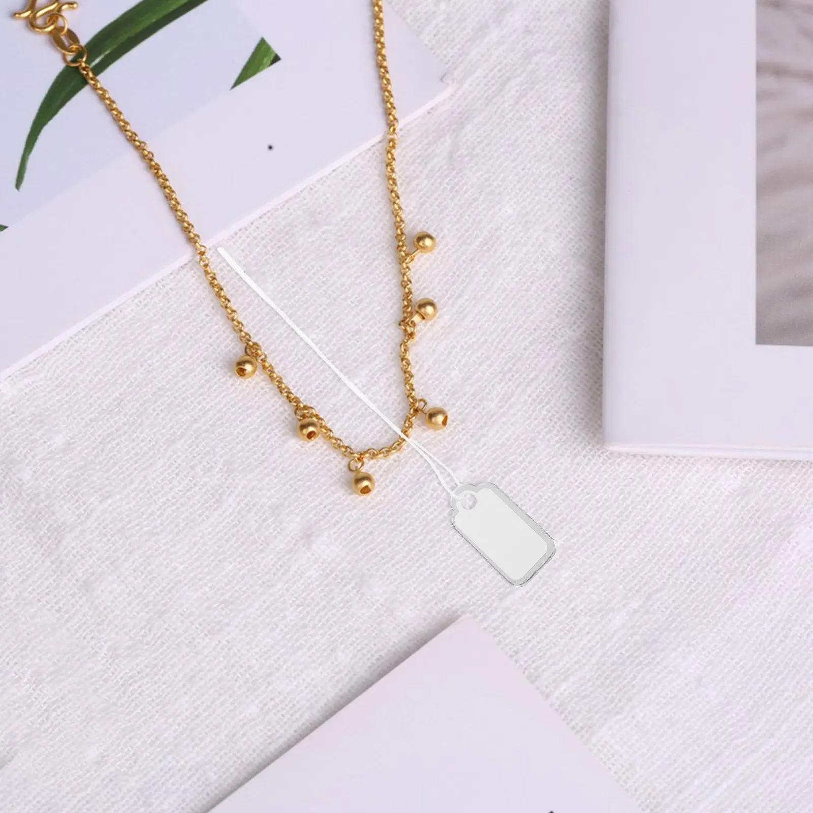 200Pcs Jewelry Tags Cotton String Paper Tags Blank Writable for  Display Necklaces Bracelets Jewelry Packaging