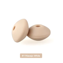 Silicone Lentil Beads for Jewelry Making - DIY Beaded Crafts & Accessories, BPA Free (Navajo White)