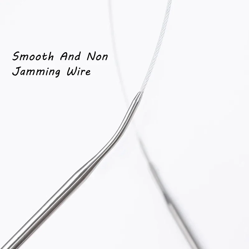 60-120cm 원형 스웨터 바늘 스테인리스 스틸 뜨개질 바늘 세트 DIY 직조 핀 바늘 공예 도구 (스웨터 실용)
