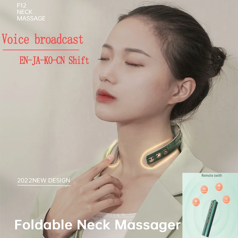 

Intelligent Pulse Neck Shoulder Massager With Heat Cordless Electric Foldable Vibration Cervical Spine Relaxation Pain Relief