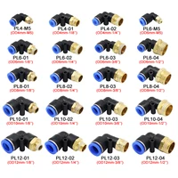 5PCS Pneumatic Air Connector PL 4 6 8 10 12mm Thread 1/8 1/4" 3/8" 1/2" Trachea Elbow Air Hose Fittings Quick Connector