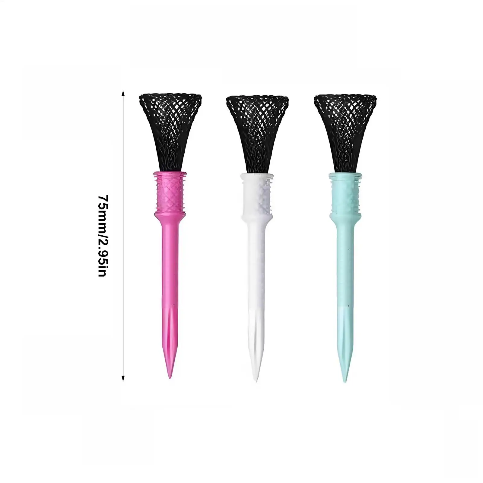 Golf Tees 3piece Mesh Design Base Reduce Friction Practice Golf Tees High-Elastic For Men Women Golfers Practice Kids Home