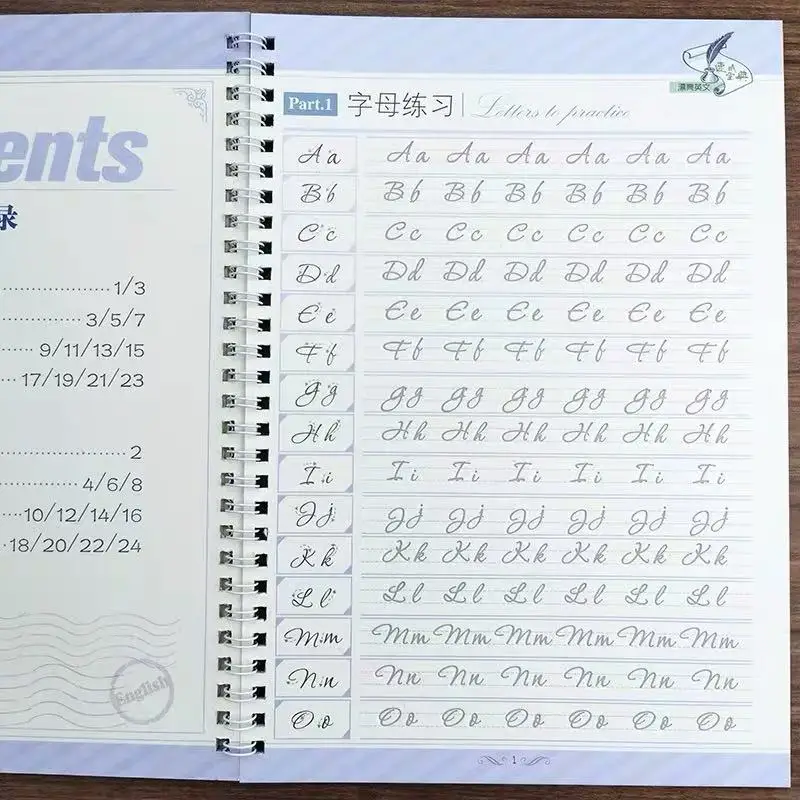 New Cursive Writing English Pen Chinese Calligraphy copybook for Adult Children Exercises Calligraphy Practice Book libros 3