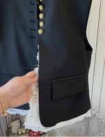 Femmes dentelle Patchwork gilet coréen col rond décontracté sans manches vestes 2025 femme gilet ample Vintage Chic hauts femmes vêtements 5