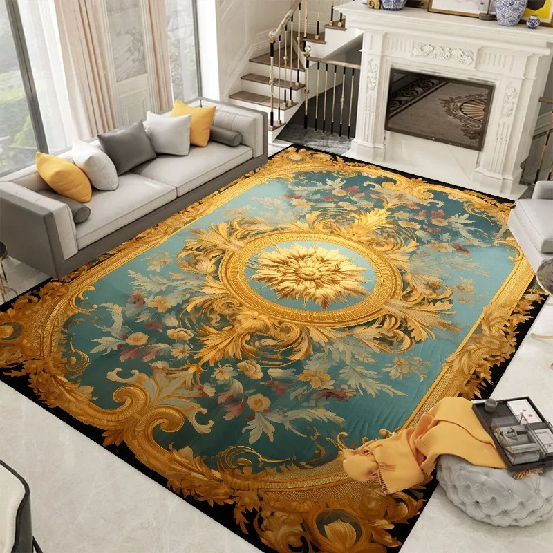 European Luxury Living Room Decoration Carpet Retro High Quality Rug Bedroom Decoration Parlor Cloakroom Decor Non-slip Door Mat 3