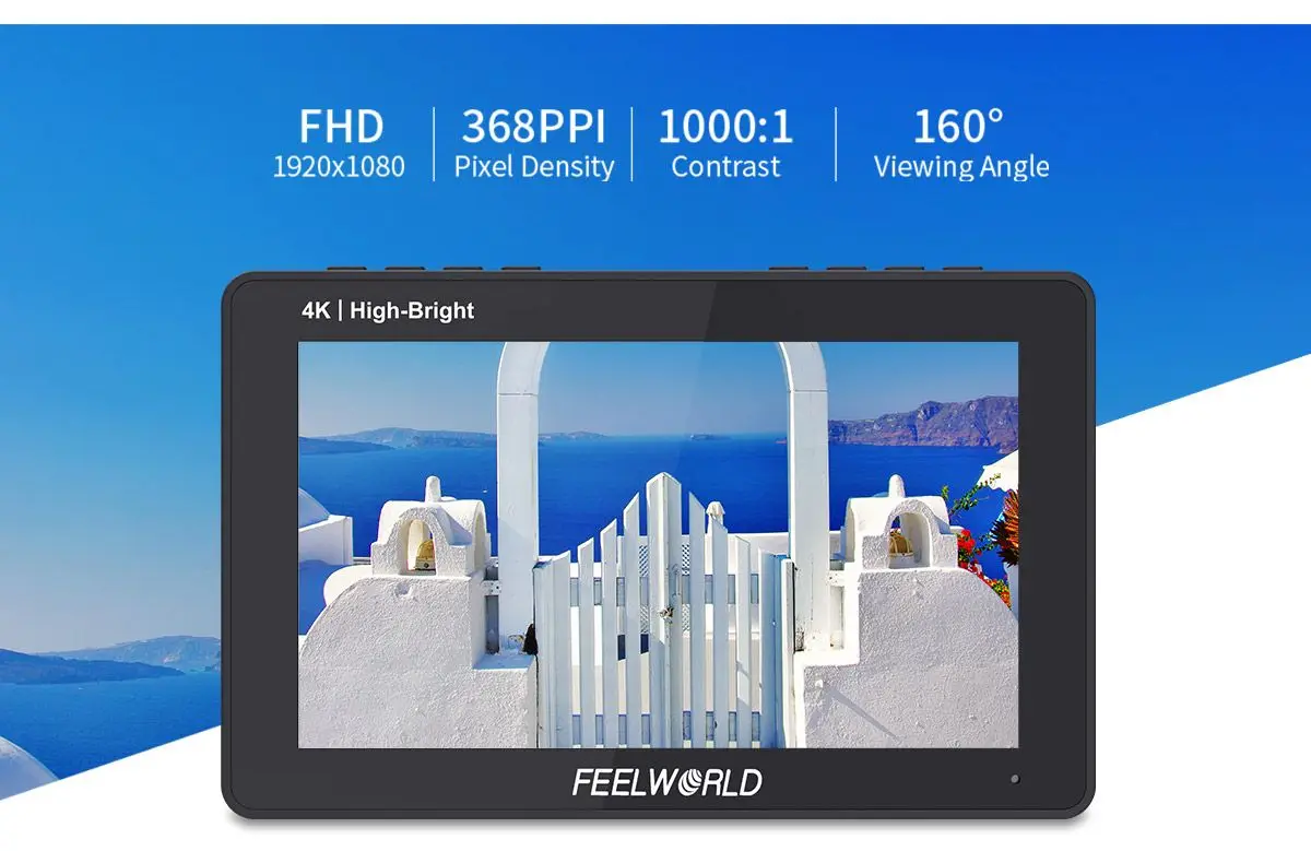 Feelworld F5 PROX 5.5 Inch 1600nit High Bright Full HD IPS Panel Touch Screen DSLR Camera Field Monitor 4K HDMI 3D LUT for Rig