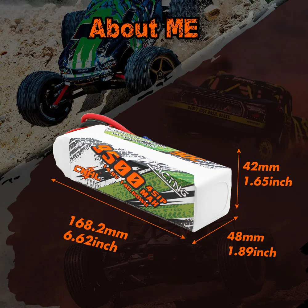 CNHL RC Lipo Battery 4S 14.8V 5200mAh 6200mAh 9500mAh Battery With EC5 QS8 8mm Bullet For RC Car Truck Tank Buggy Boat Airplane 4