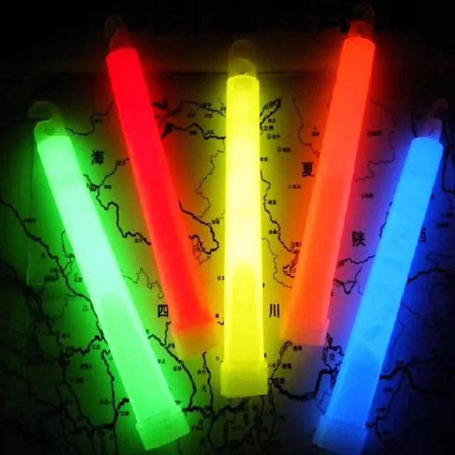 Bâtons lumineux de 6 pouces avec crochet, lumière fluorescente, randonnée, Camping, extérieur, d'urgence, Concert, fête, fournitures de Festival 3