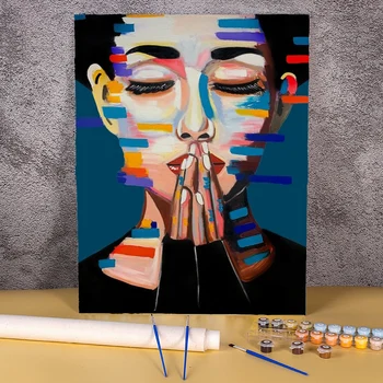 거실용 아크릴 그림, 캔버스에 숫자로 그림 그리기, DIY 선물, 50x70