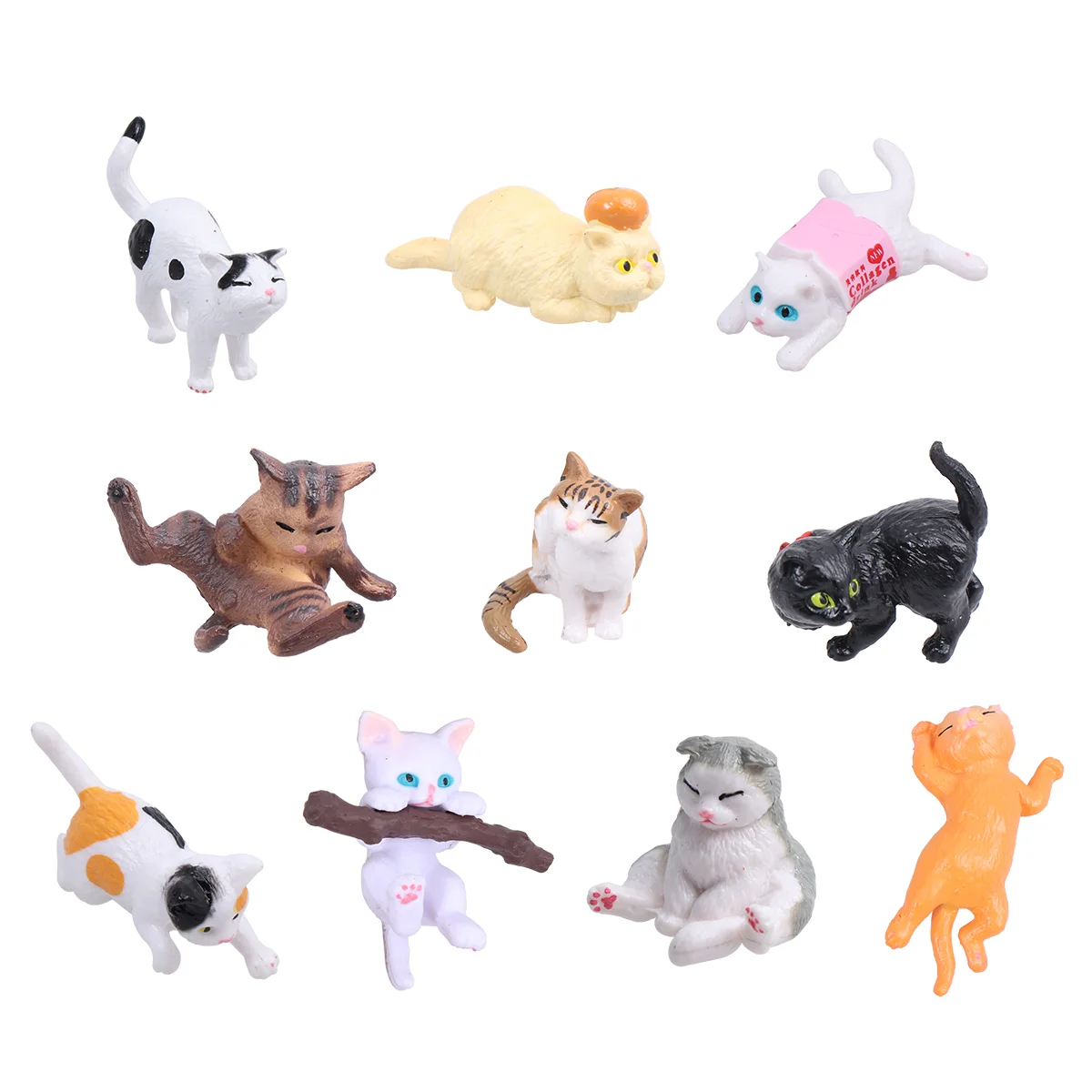 

10 PCS Korean Version Child Childrens Toys Miniature Cat Figurines Desktop Decoration