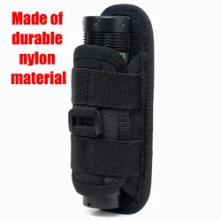 Durable Rotating Flashlight Holster - Heavy-Duty Belt Pouch for Outdoor and Survival Use (Black)