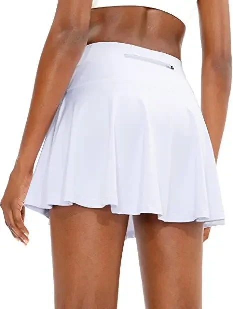 Women's New Naked Backing Anti-exposure Body-building Pleated Half-length Sports Tennis Skirt