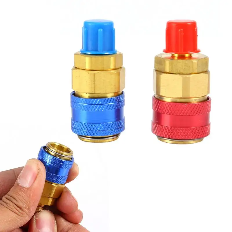 

1 Pair Replace R134A Adapter R134A H/L Brass Adapters Air Conditioning Refrigerant Adjustable AC Manifold Gauge