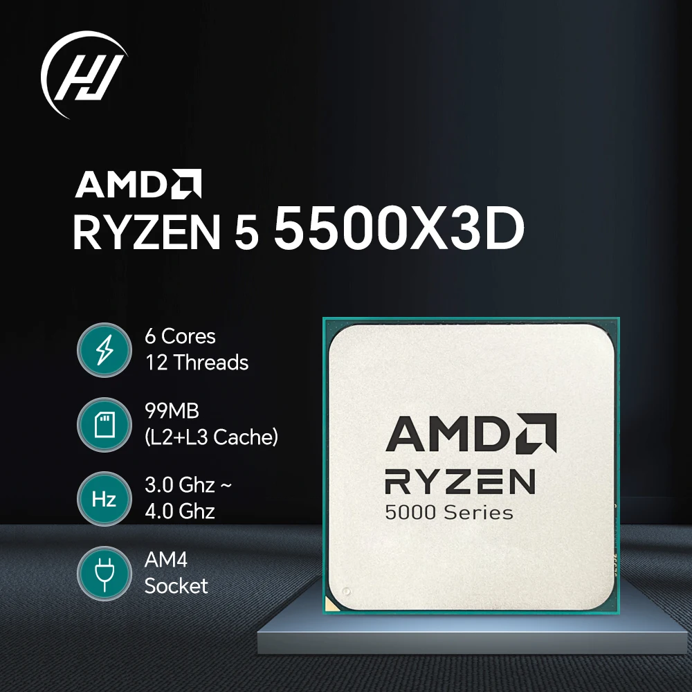 NEW AMD Ryzen 5 5500X3D 6-Core 12-Thread 3GHz Socket AM4 R5