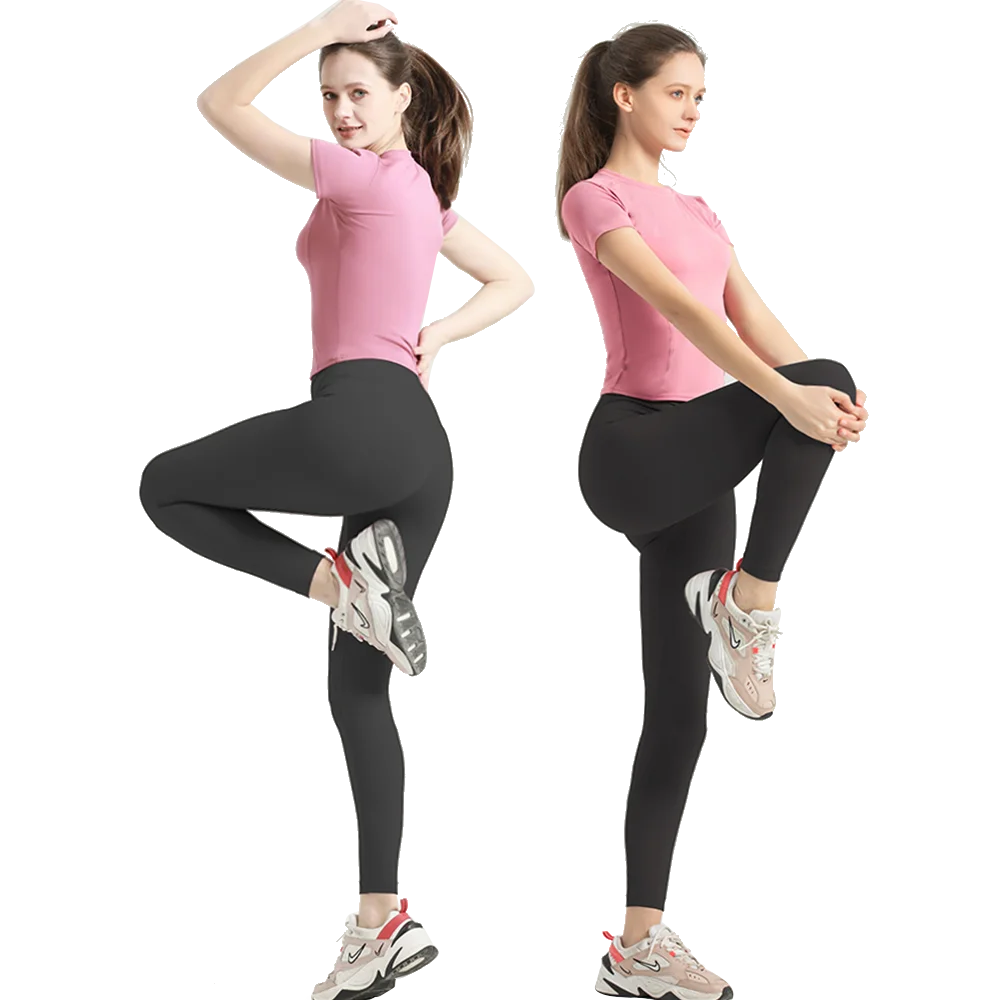 High Waist Yoga Pants Leggings Women Soft Stretchy Sportswear Workout Running Tights Summer Fitness Pants Push Up Gym Workouts 1