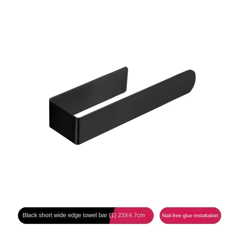 Towel Holder Bathroom Wall Mounted Ring For Towels Kitchen Accessories Stainless Steel Rack Punch Free Household Organizer Rail