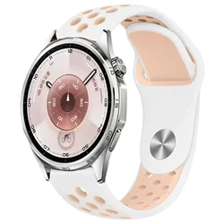 Sport Silicone Band Strap for Huawei Watch - Multiple Sizes Available (Pink white)