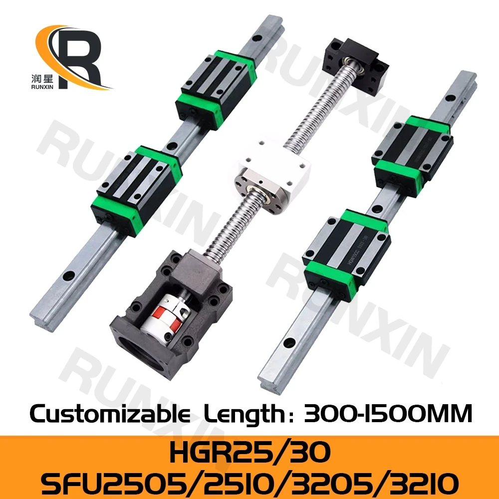 

Набор шариковых винтов RXTNC SFU2505 SFU2510 SFU3205 SFU3210 + HGR25 HGR30, набор линейных направляющих для ЧПУ