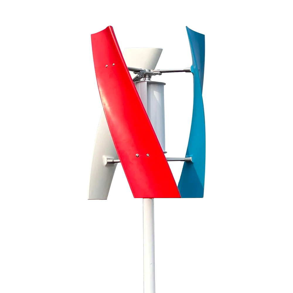 Solar Wind Generator For Homeuse Vertical Axis Wind Power Turbine Generator 2KW 12V 24V 48V Low Noise Upright Windmill for Farm Seashore Boat