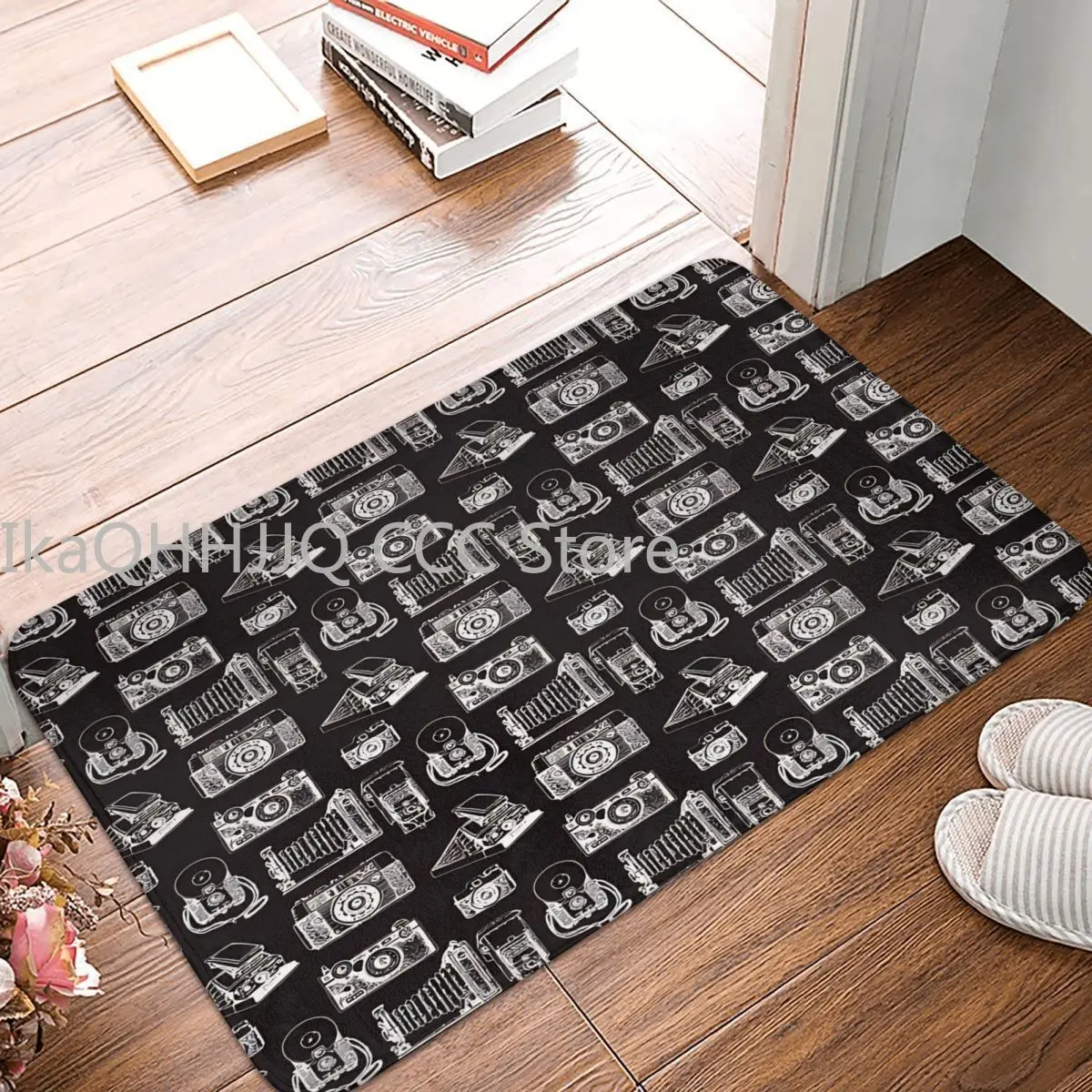 

Non-slip Doormat Vintage Camera Collection Negative Bath Kitchen Mat Welcome Carpet Flannel Modern Decor
