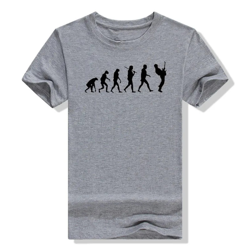 

Guitar Player Evolution Funny T-Shirt Guitarist Musician Graphic Tee Tops Rock Streetwear Clothes Punk Style Music Outifts