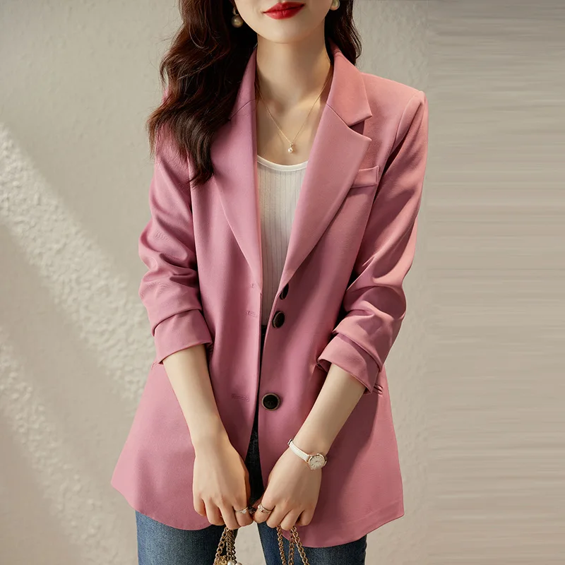 

Pink Suit Jacket for Women Spring 2023 Autumn New Korean Style High Sense Casual Small Spring Autumn blazer feminino
