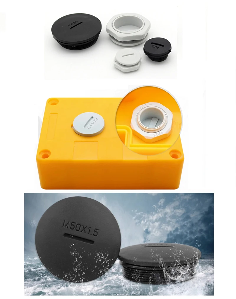 10pcs Waterproof Screw Plug for Cable Gland M20 Plastic Blind Plug Nylon male threaded cable gland screw end cap cover