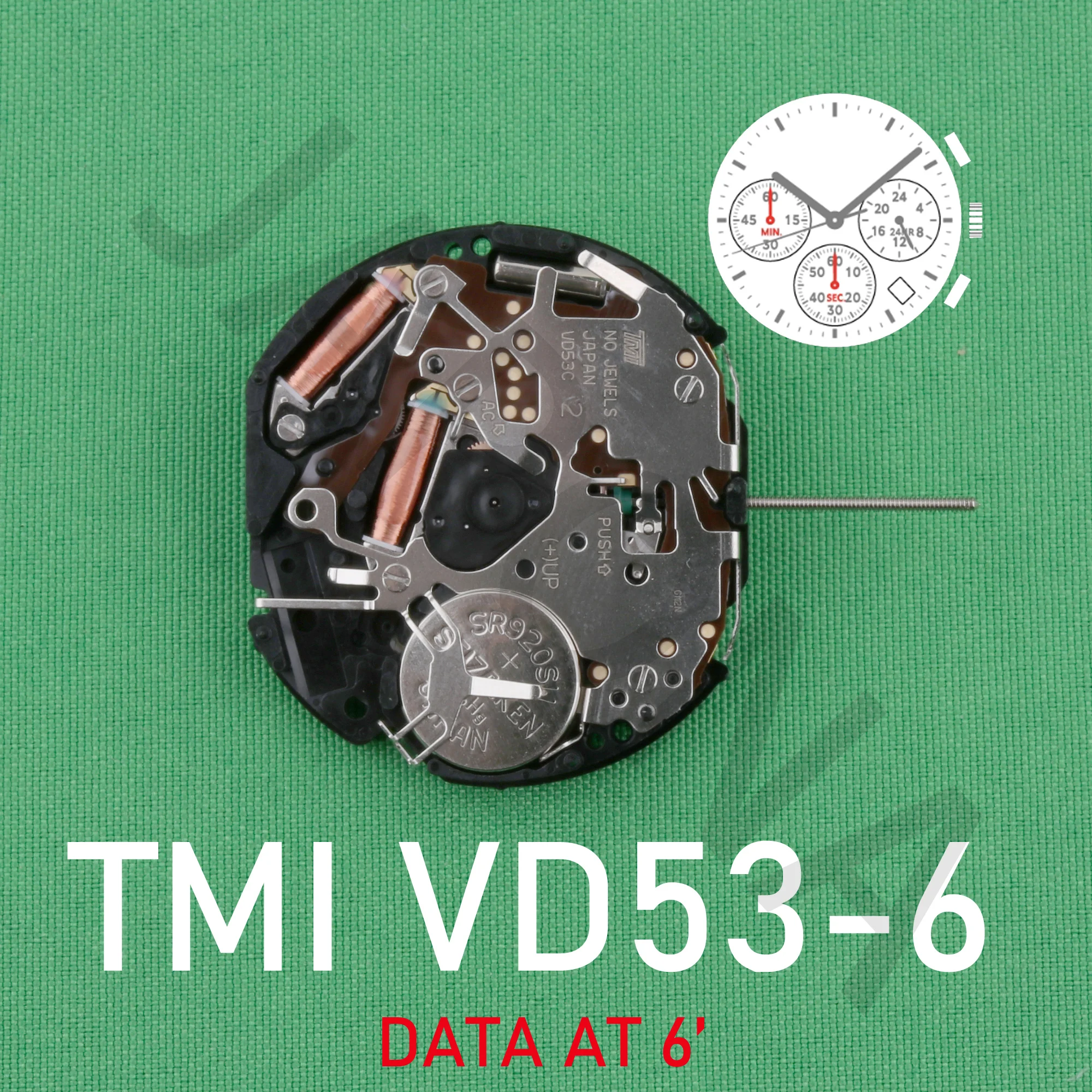 vd53 movement TMI VD53C-6（3.6.9） japan quartz movement Single