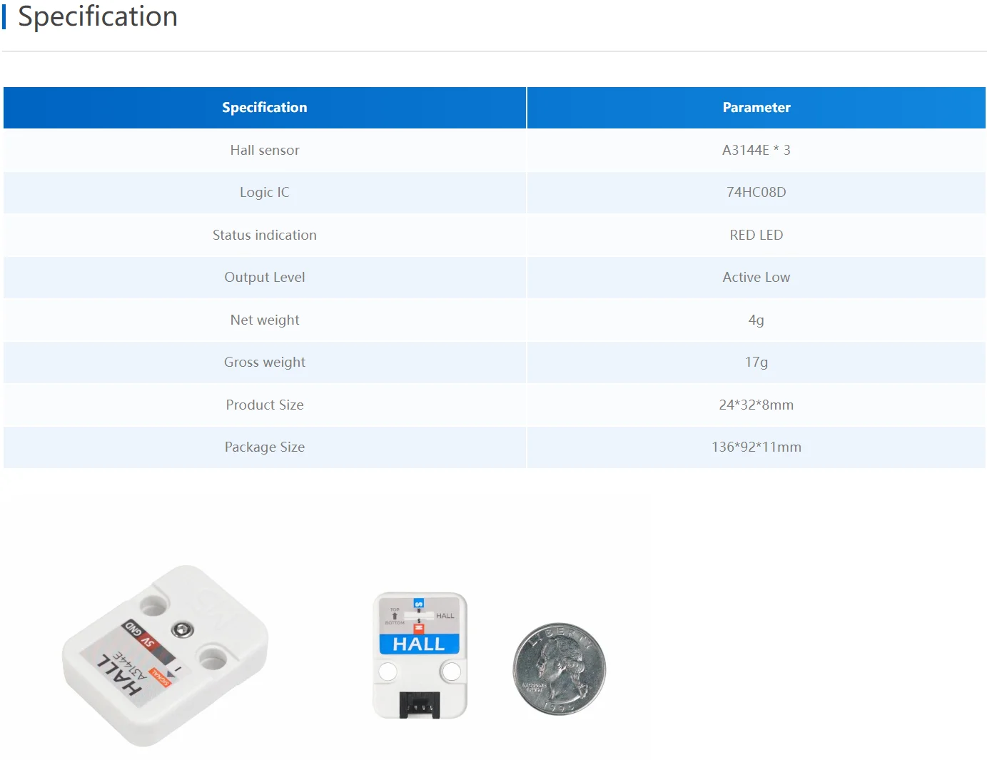 Official Hall Effect Unit (A3144E Hall Sensor)