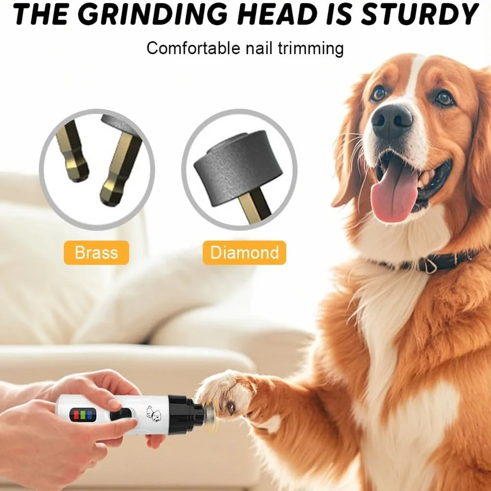 Silent Groom Pro Dog Nail Grinder-2-Speed Electric Rechargeable Pet Nail Trimmer Quiet Painless Pet Paws Grooming Smoothing Tool pet nail grinder