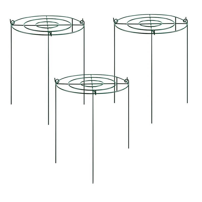 

3 Sets Peony Support Cage, Grow Through Hoops Grids With 4Pcs Legs,Plant Support Brace,Flower Strong Support Ring Easy To Use