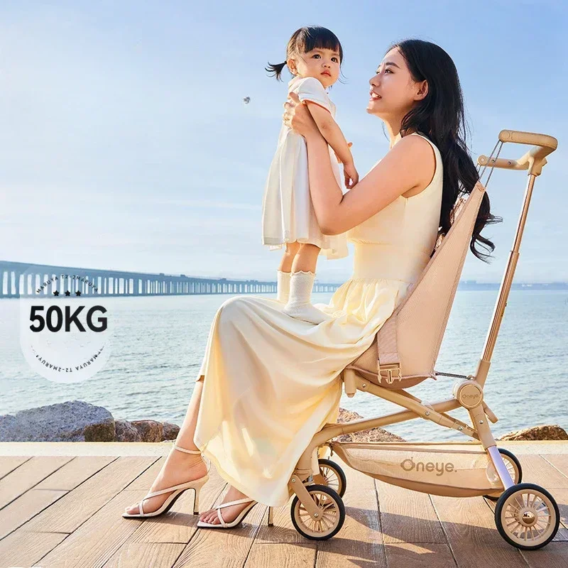 Foldable Ultra-light Stroller Portable Pocket Baby Stroller High View Baby Lightweight Four-wheel Carriage