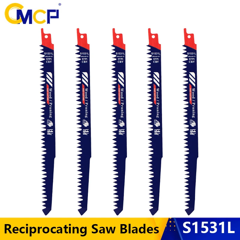 CMCP 1/2/5Pcs 240mm HCS Reciprocating Saw Blades S1531L For Woodworking Saber Saw Blades Power Tool Accessories