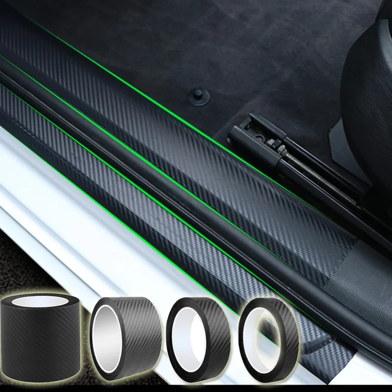 3D углеродное волокно нано наклейка для автомобиля клейкая защитная полоса Авто порог боковое зеркало против царапин лента водонепроницаемая пленка аксессуары