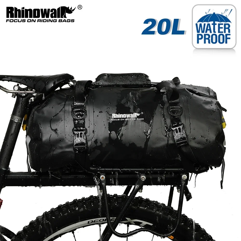 

Rhinowalk Bike Pannier Bag Waterproof 20L Bicycle Rear Saddlebag Cycling Trunk Luggage Fit MTB/Road Bike Outdoor Shoulder Pack