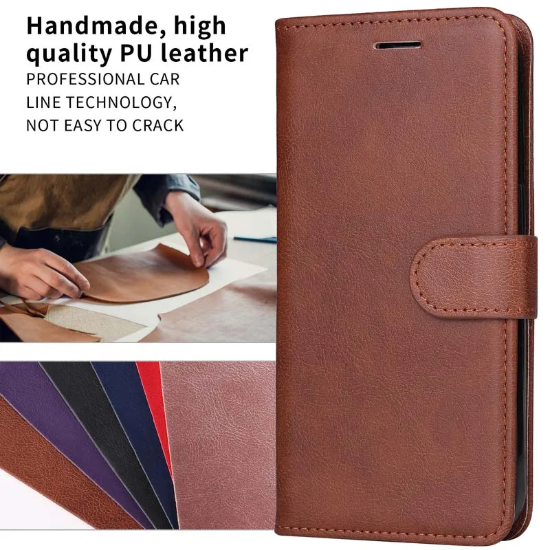 Leather Flip Wallet Phone Case with Card Holder Feature