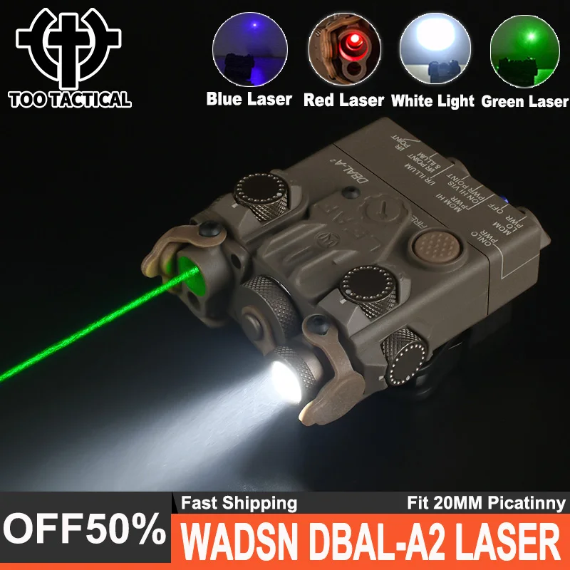 

DBAL A2 Airsoft Tactical Green/Red/Blue Dot Laser DBAL-A2 White LED Weapon Light Hunting Zeroing Dbal No IR Lasers Fit 20mm Rail