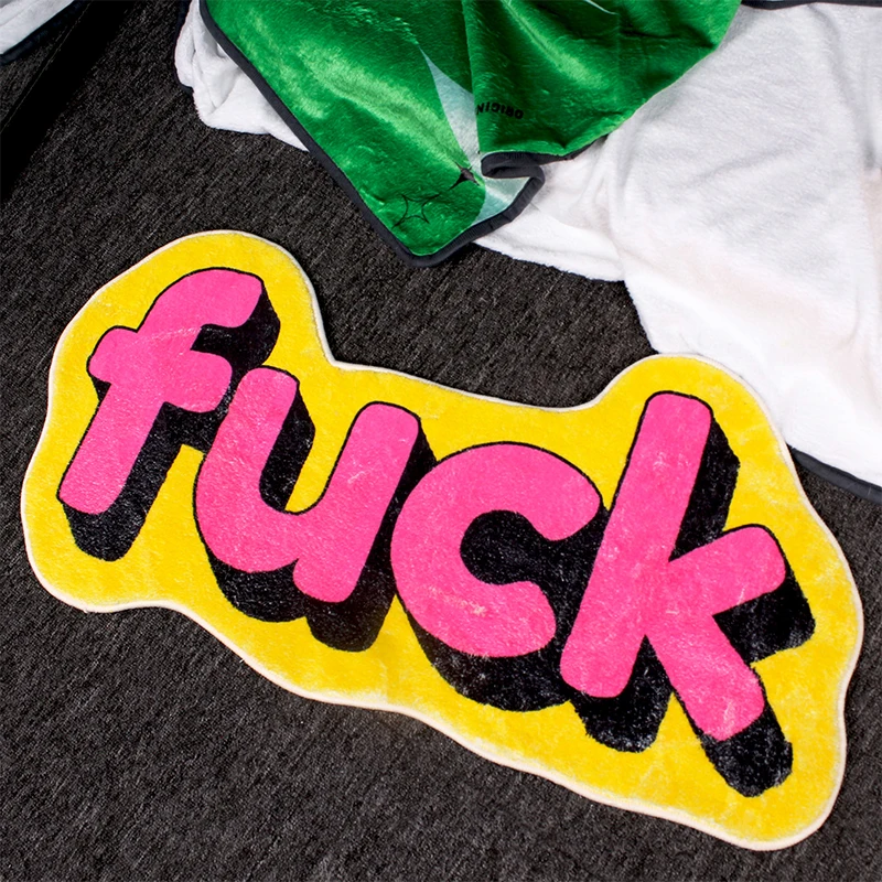 

Funny Rug Bedroom Decor Thickened Shaggy Floor Mat Living Room Irregular Carpet Home Decoration Creative Letter Design Area Rugs