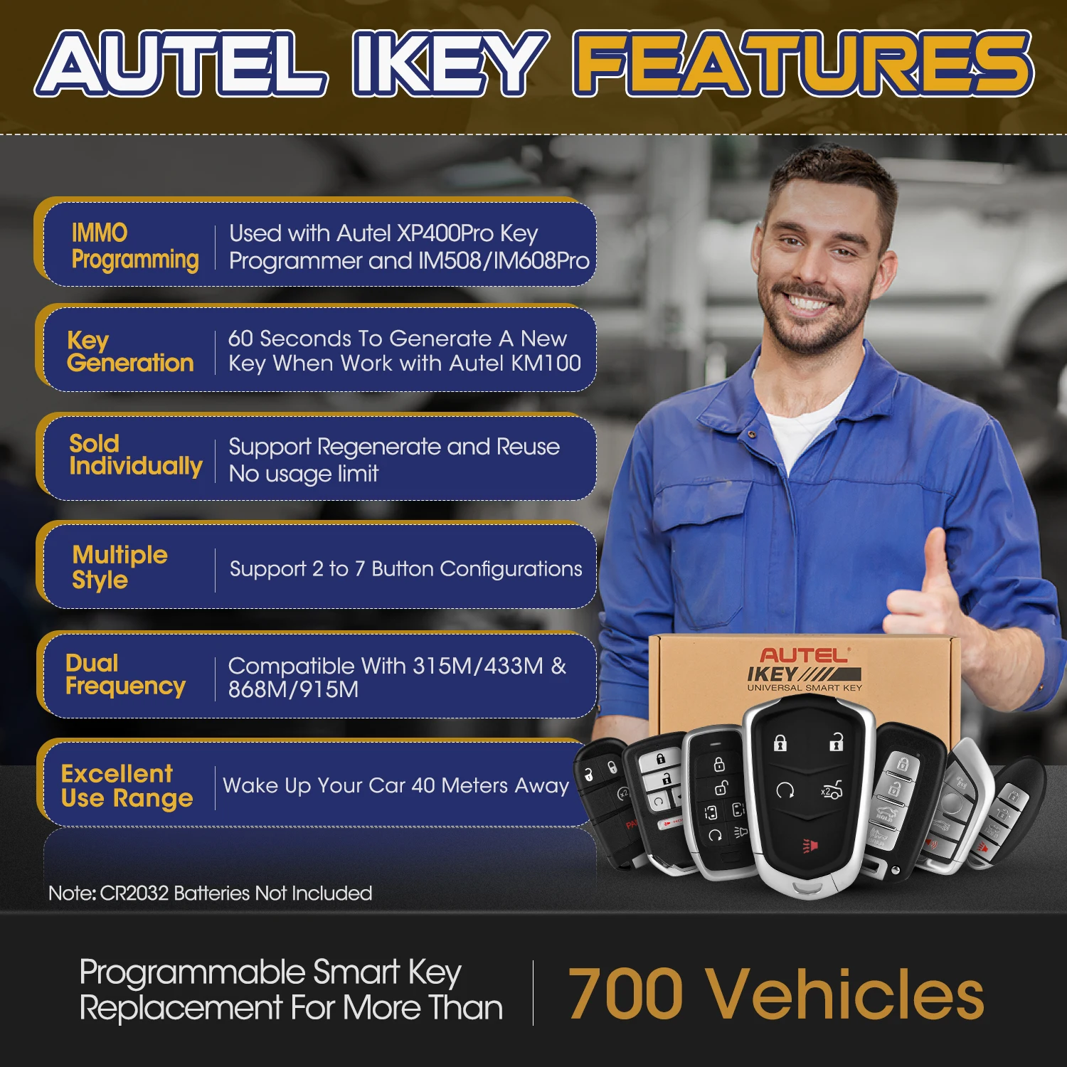 BMW/ Buick/ Ford/ VW/ Chrysler/ GM/ Honda/ Hyundai/ Nissan 용 Autel Key 범용 스마트 키 면도기/프리미엄/표준 스타일