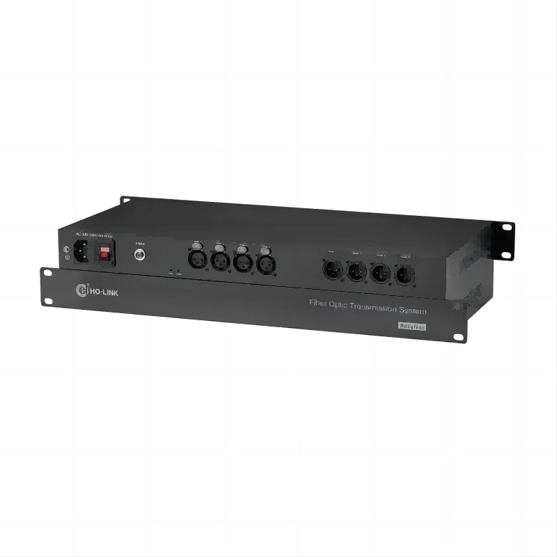 4 Ports 2-Way Bididrectional 3-Pin XLR Audio Over Fiber Converter Balanced Audio Fiber Optical Extender